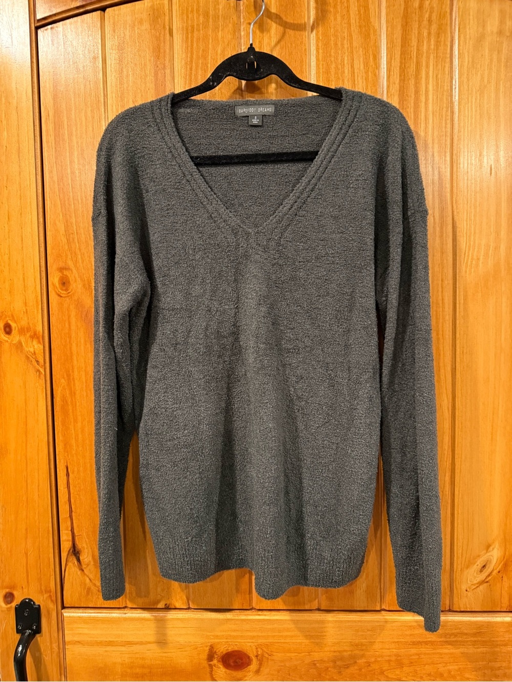 Barefoot Dreams V Neck Charcoal Sweater
